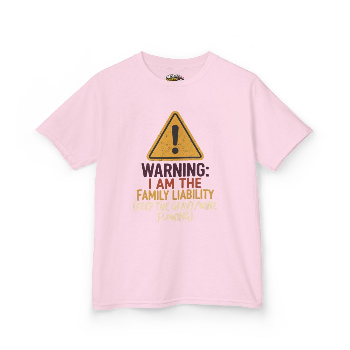 Color: Light Pink | Warning I am The Family Liability Kids Tee