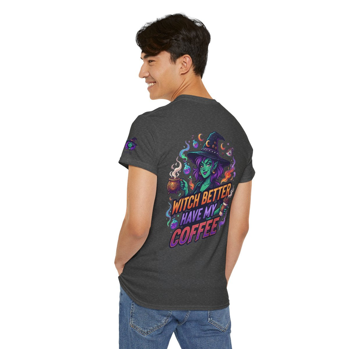 Color: Dark Heather | Witch Better Have My Coffee Premium Graphic Tee