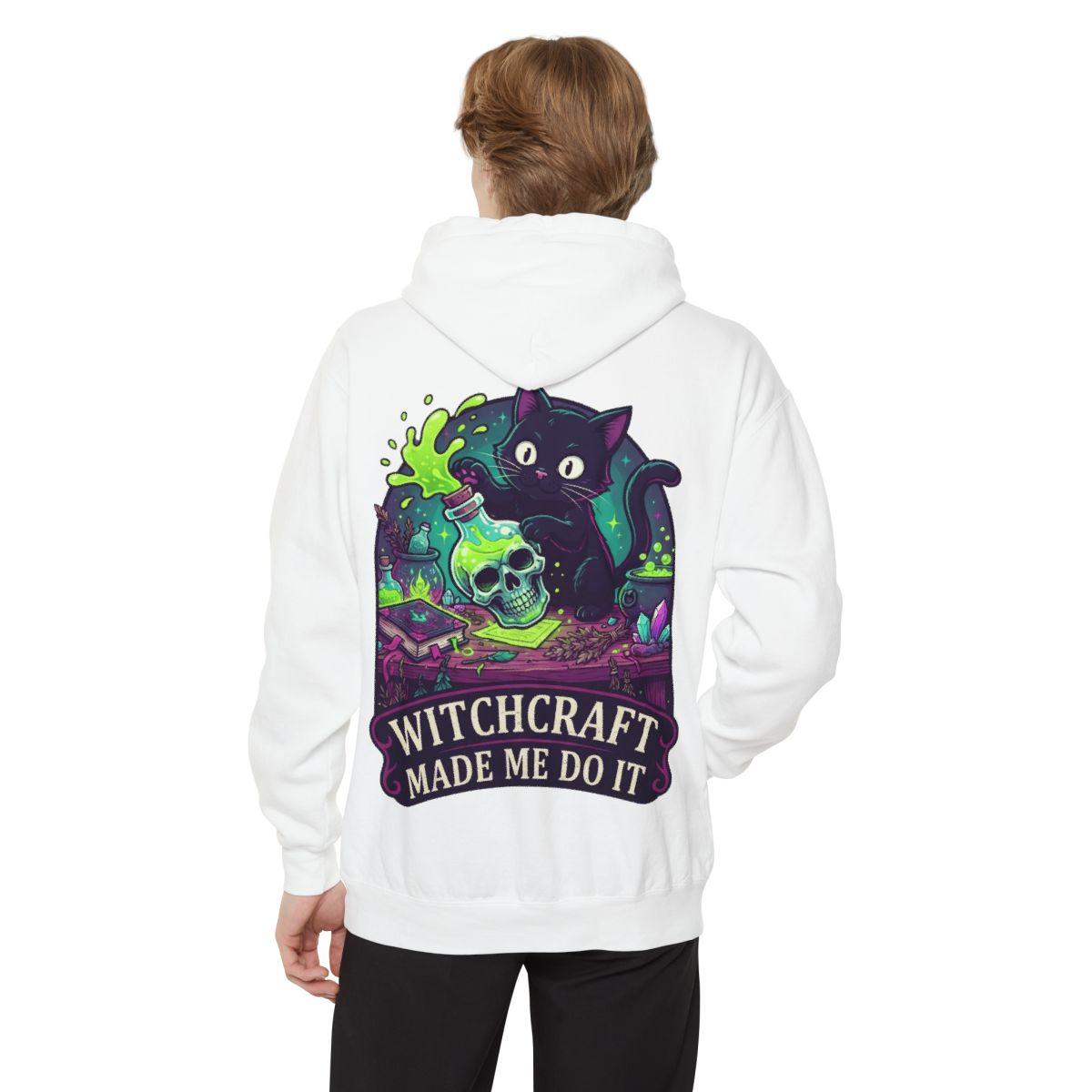 Color: White | Witchcraft Made Me Do It Garment-Dyed Hoodie