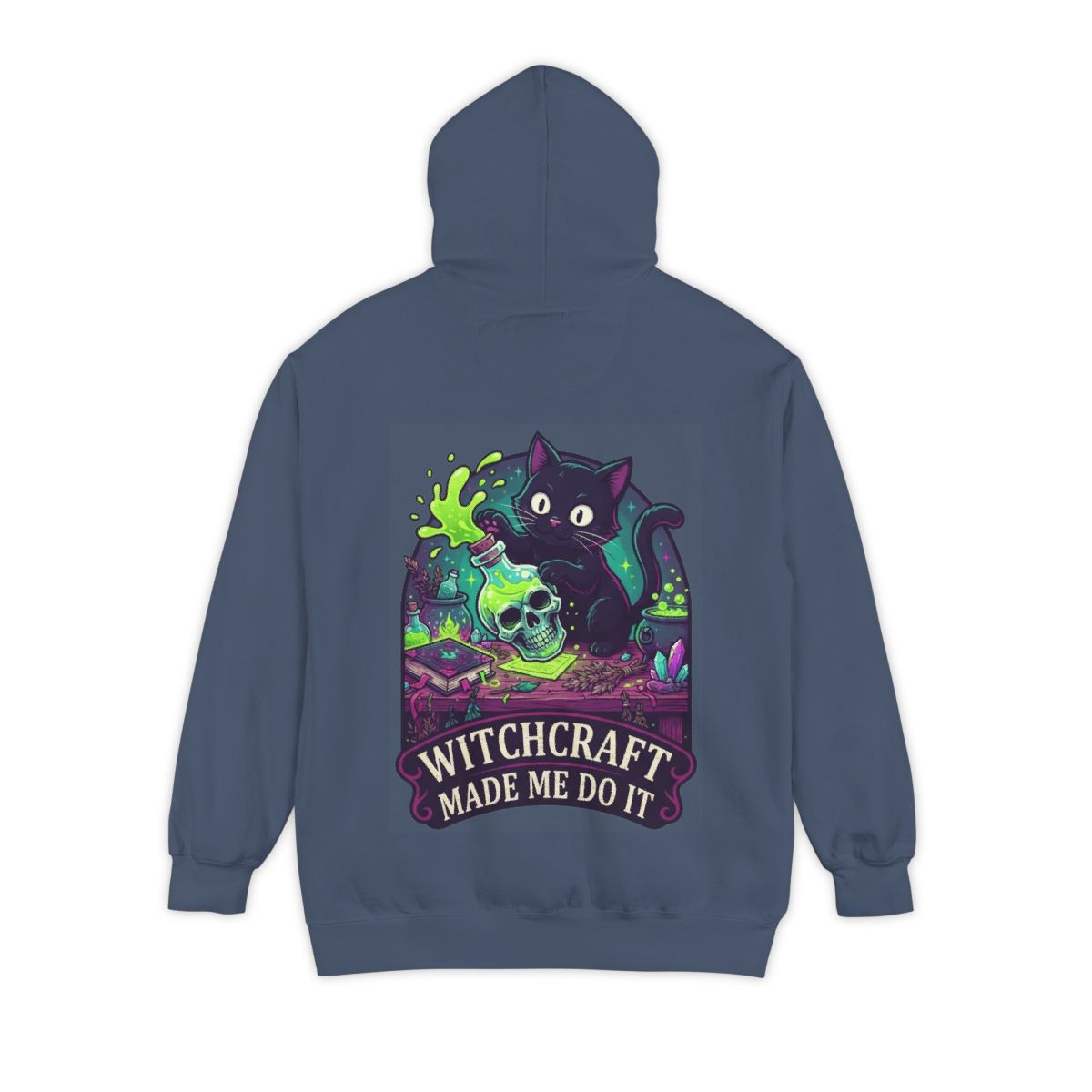 Color: Denim | Witchcraft Made Me Do It Garment-Dyed Hoodie