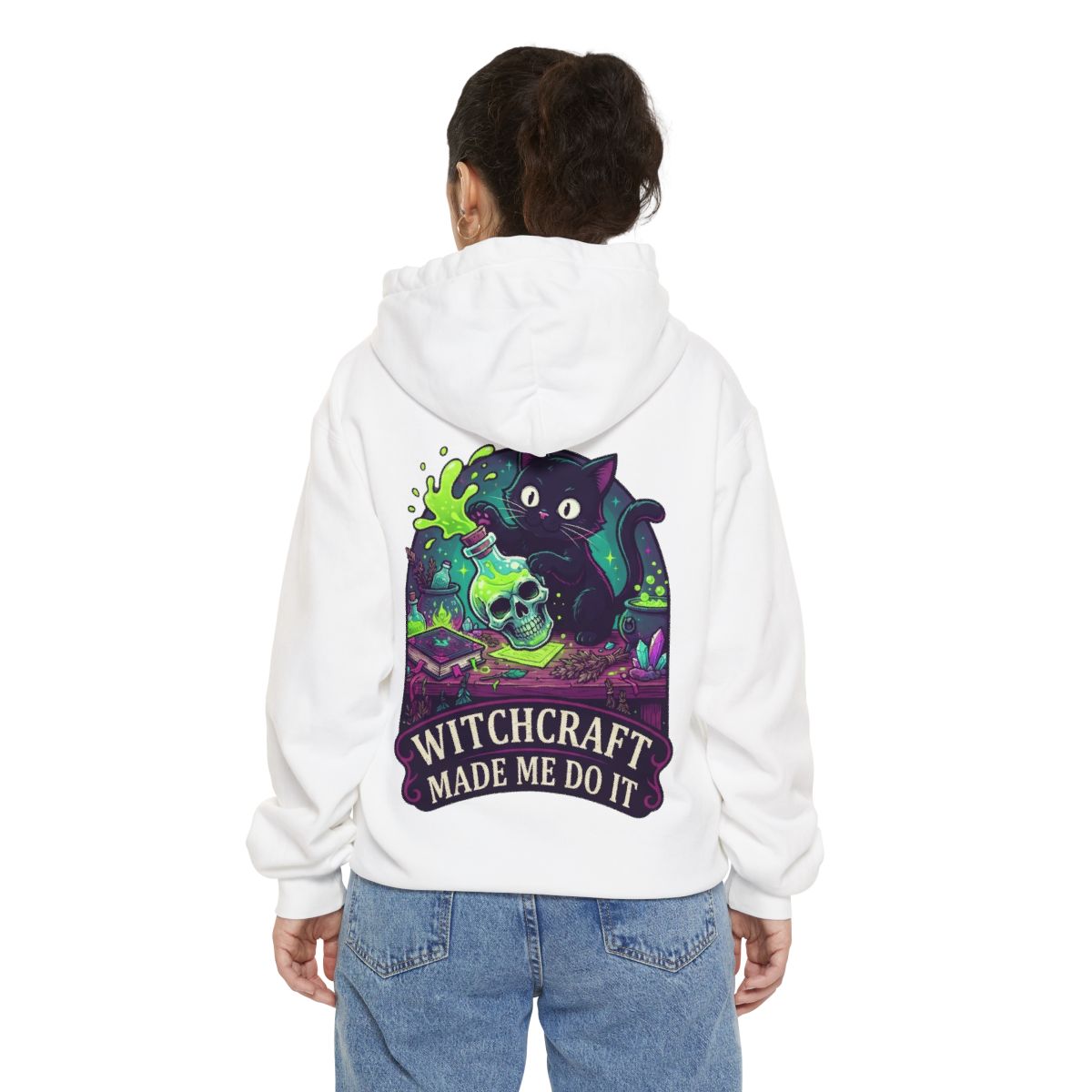 Color: White | Witchcraft Made Me Do It Garment-Dyed Hoodie