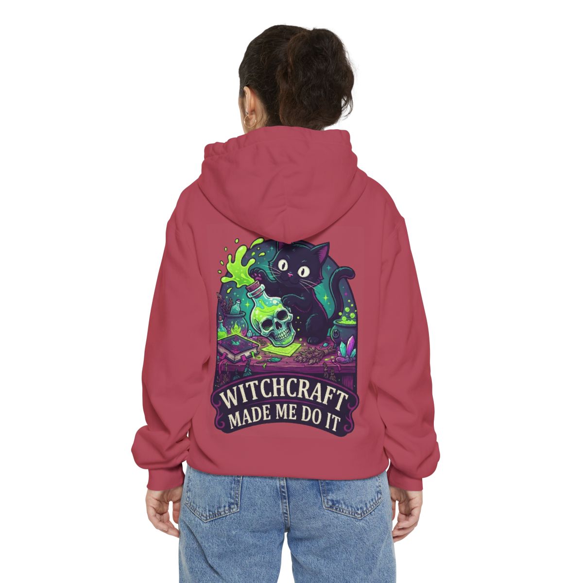 Color: Crimson | Witchcraft Made Me Do It Garment-Dyed Hoodie