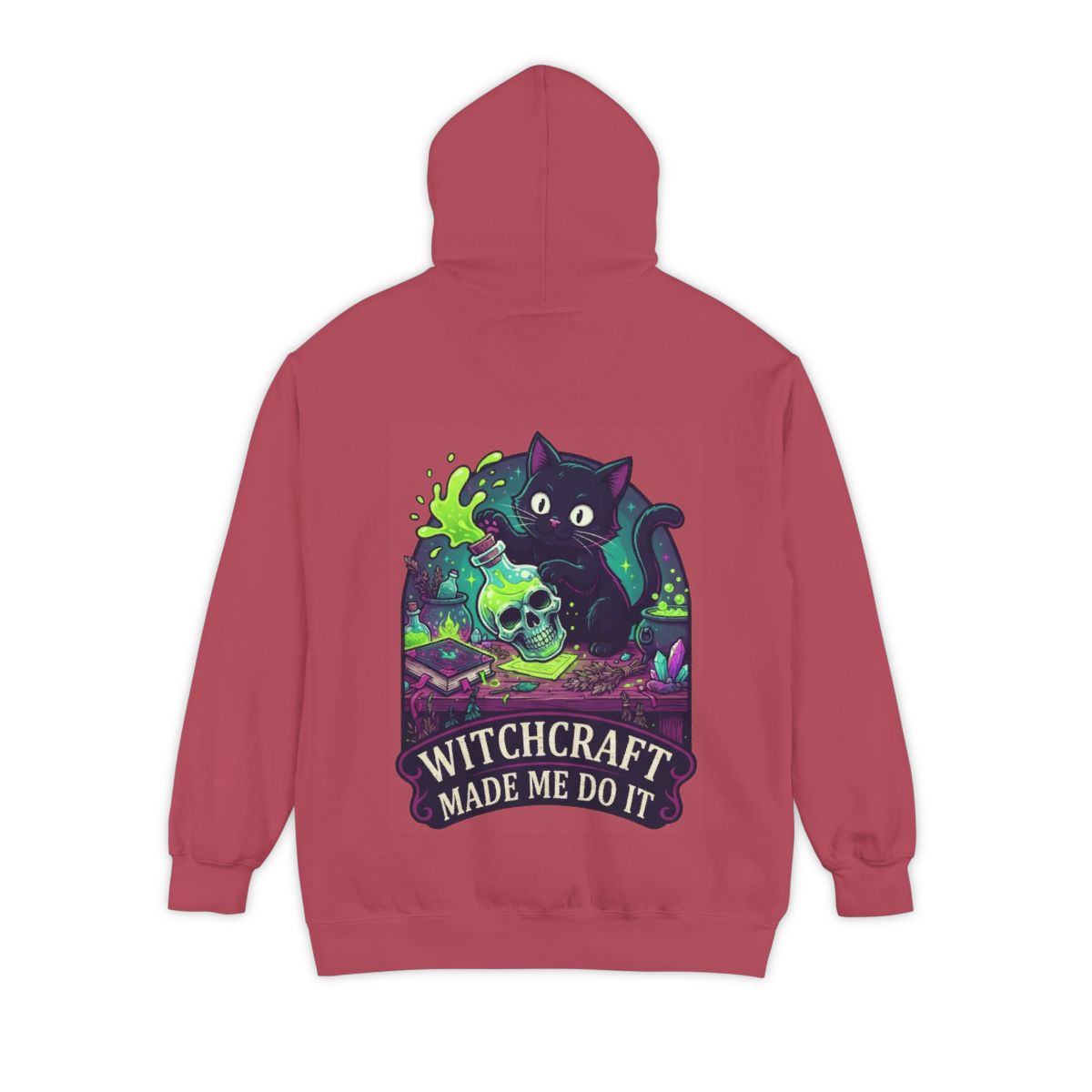 Color: Crimson | Witchcraft Made Me Do It Garment-Dyed Hoodie