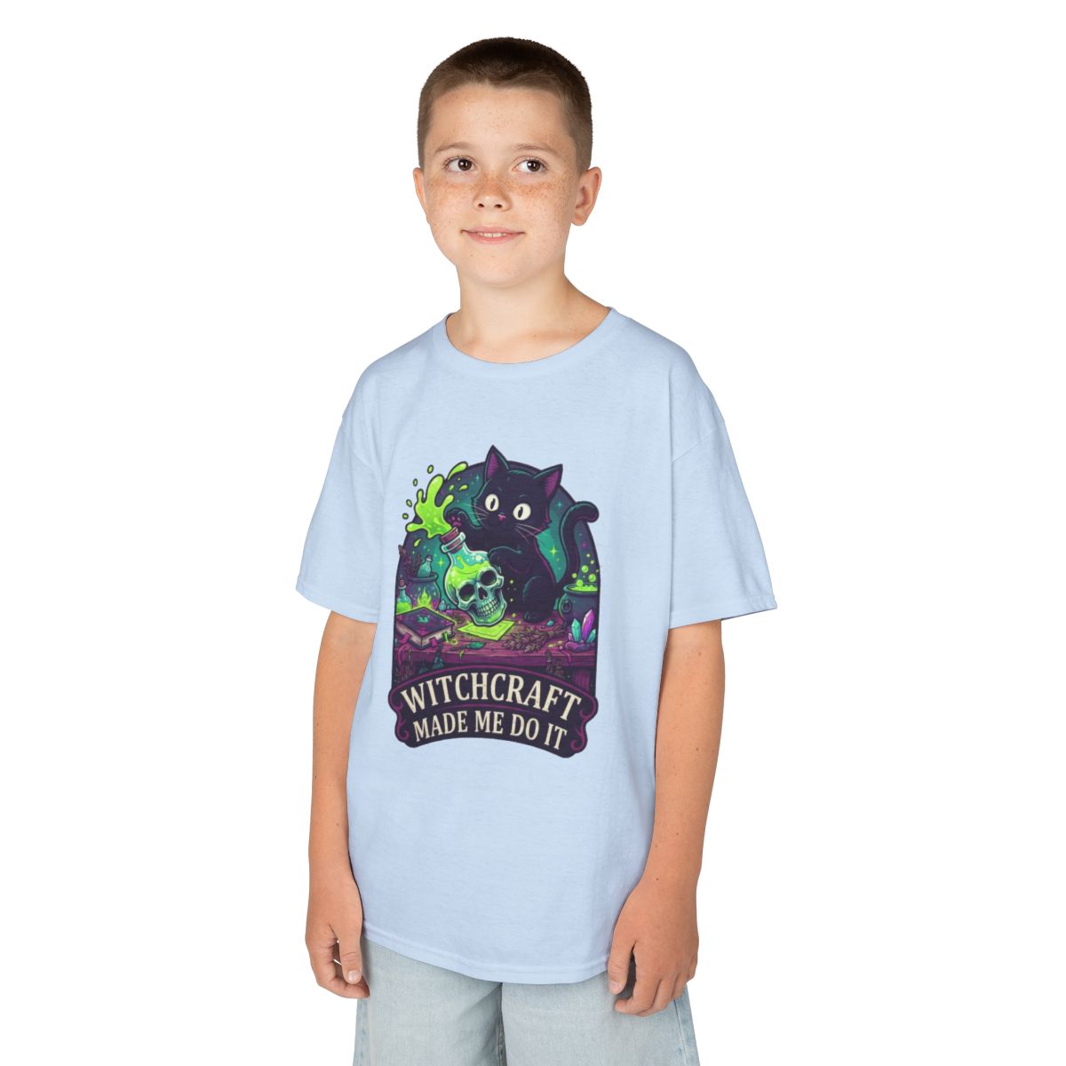 Color: Light Blue | Witchcraft Made Me Do It Kids Tee