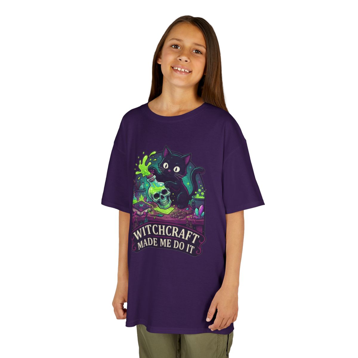 Color: Purple | Witchcraft Made Me Do It Kids Tee