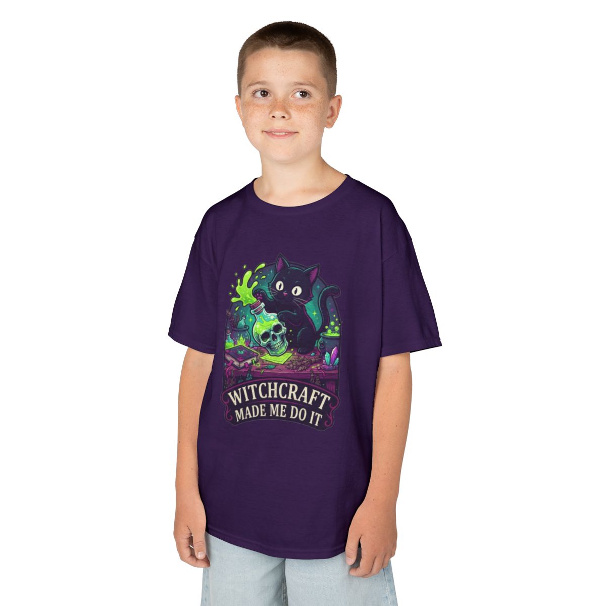 Color: Purple | Witchcraft Made Me Do It Kids Tee