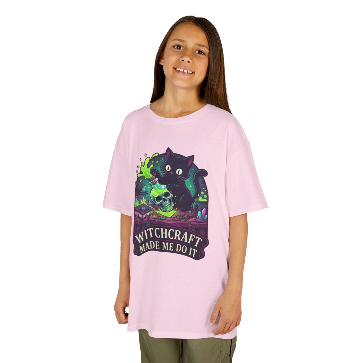 Color: Light Pink | Witchcraft Made Me Do It Kids Tee