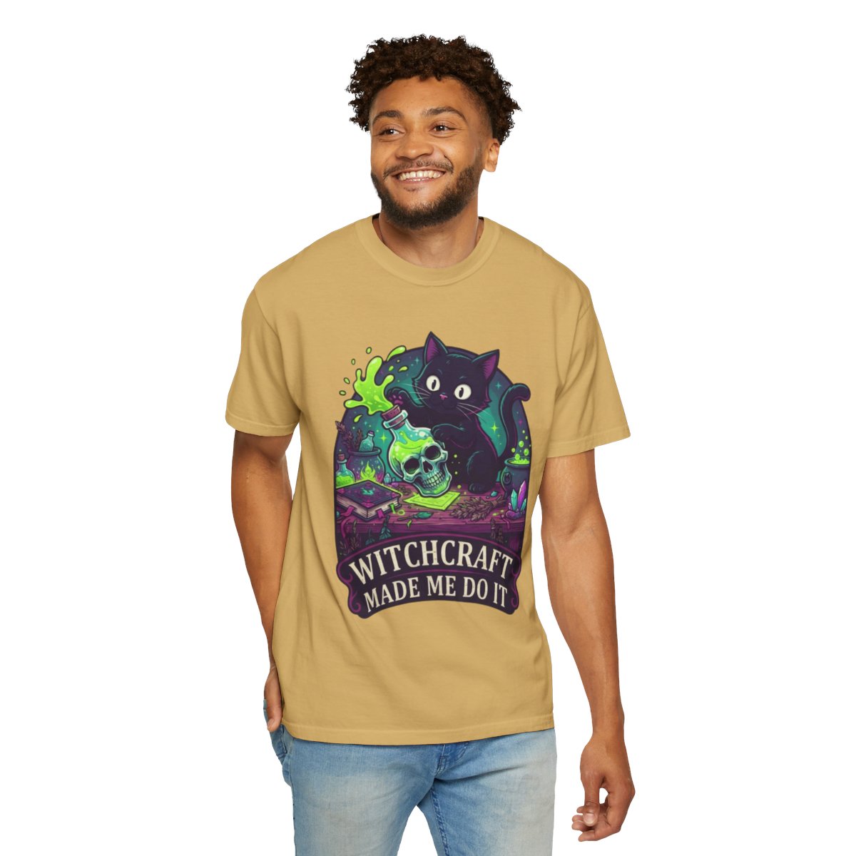 Color: Mustard | Witchcraft Made Me Do It Unisex Garment-Dyed Tee