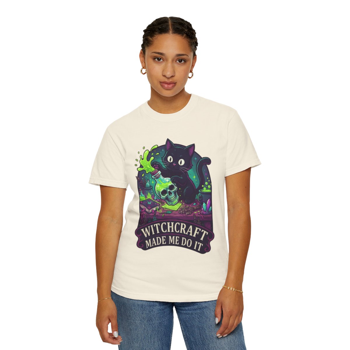 Color: Ivory | Witchcraft Made Me Do It Unisex Garment-Dyed Tee