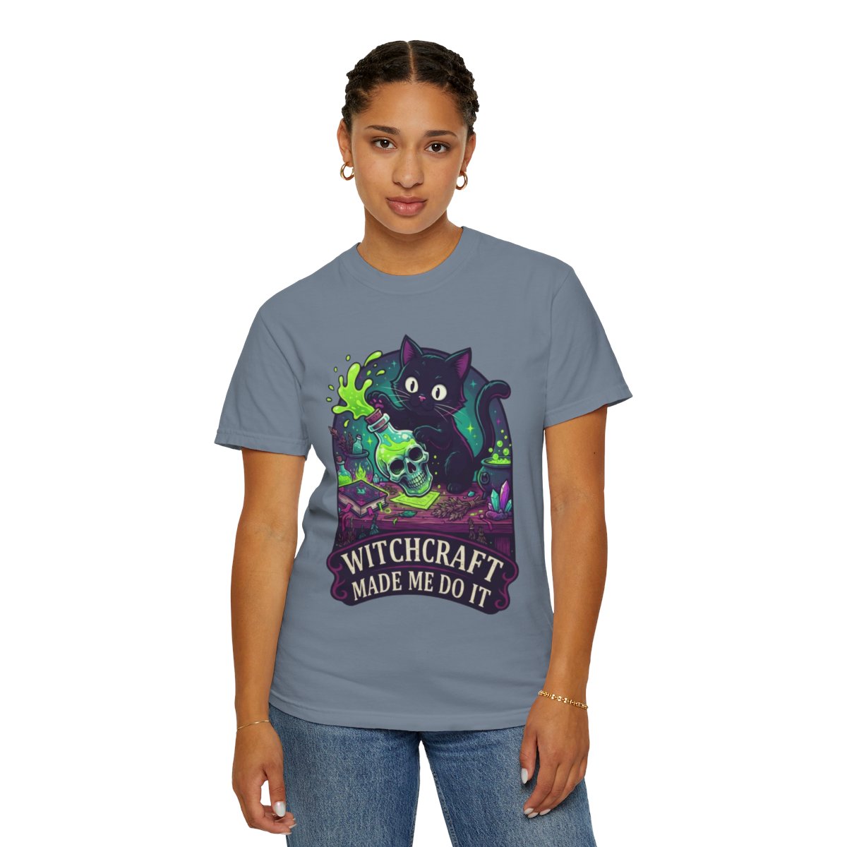 Color: Blue Jean | Witchcraft Made Me Do It Unisex Garment-Dyed Tee