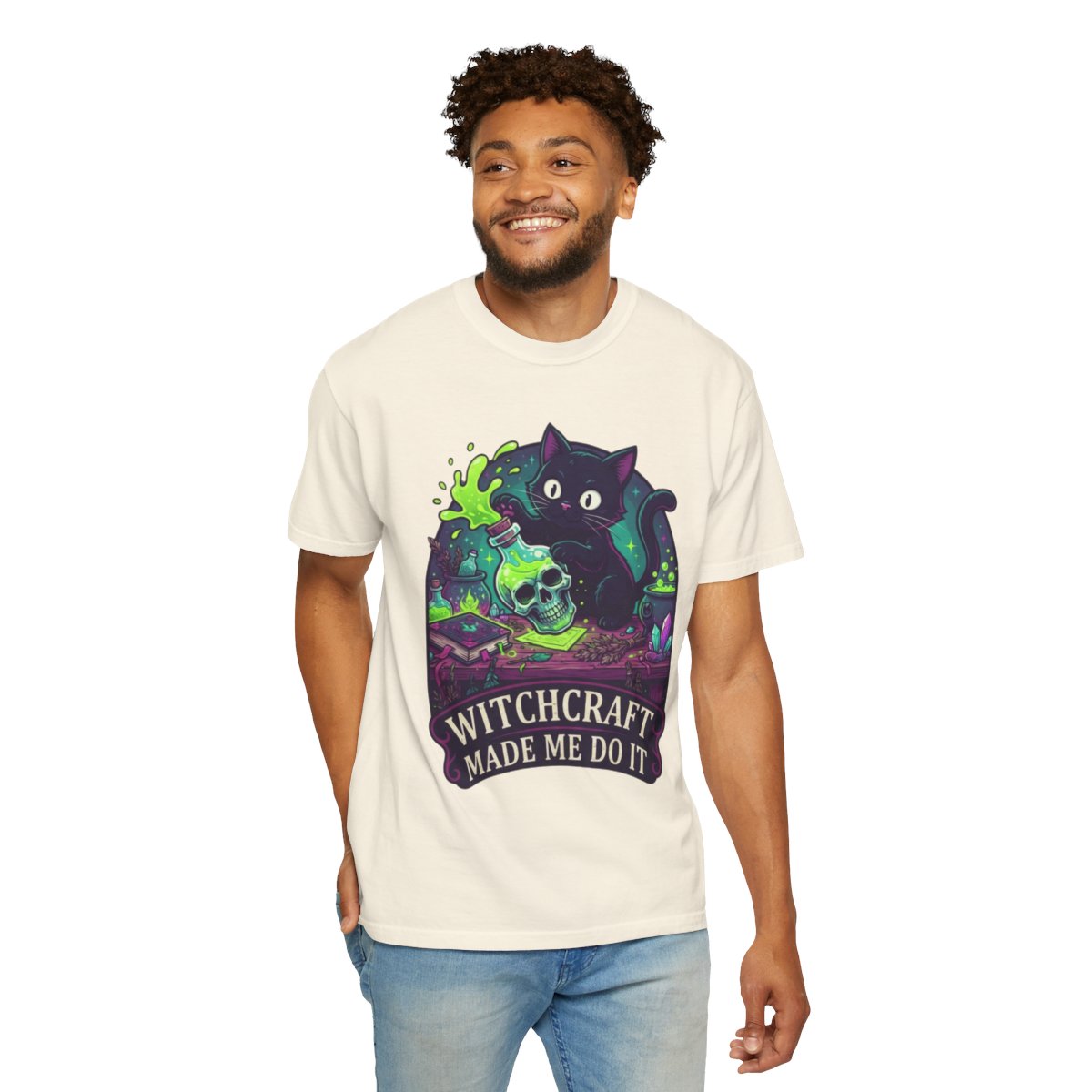 Color: Ivory | Witchcraft Made Me Do It Unisex Garment-Dyed Tee
