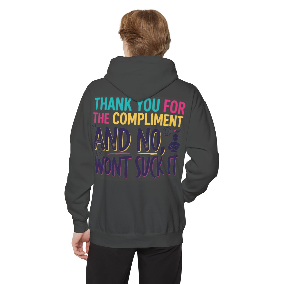 Color: Pepper | Won't Suck It Garment-Dyed Hoodie