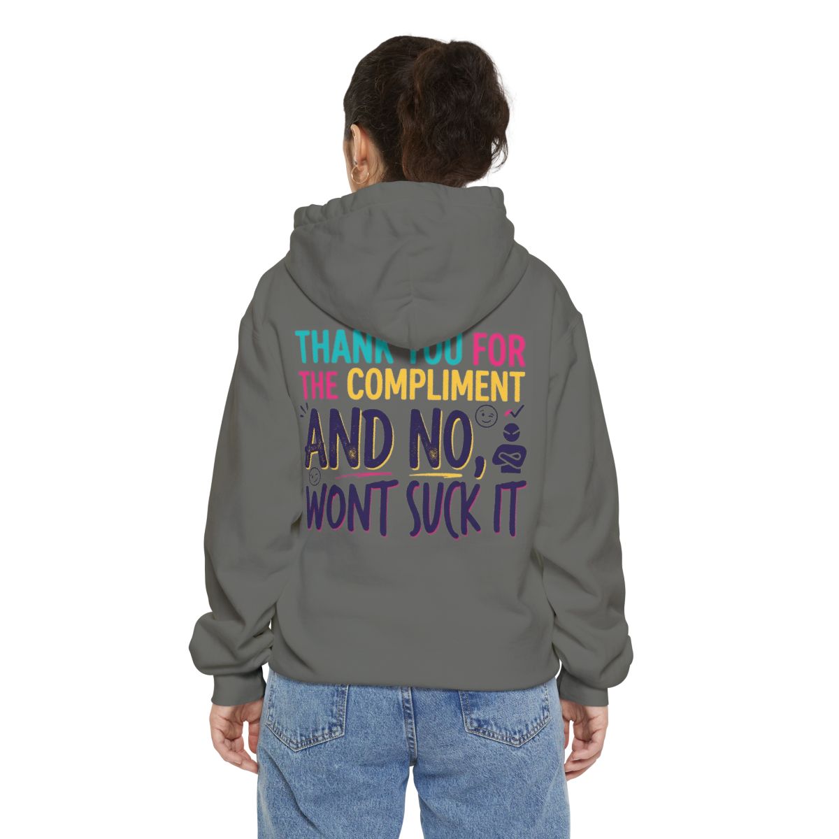Color: Grey | Won't Suck It Garment-Dyed Hoodie