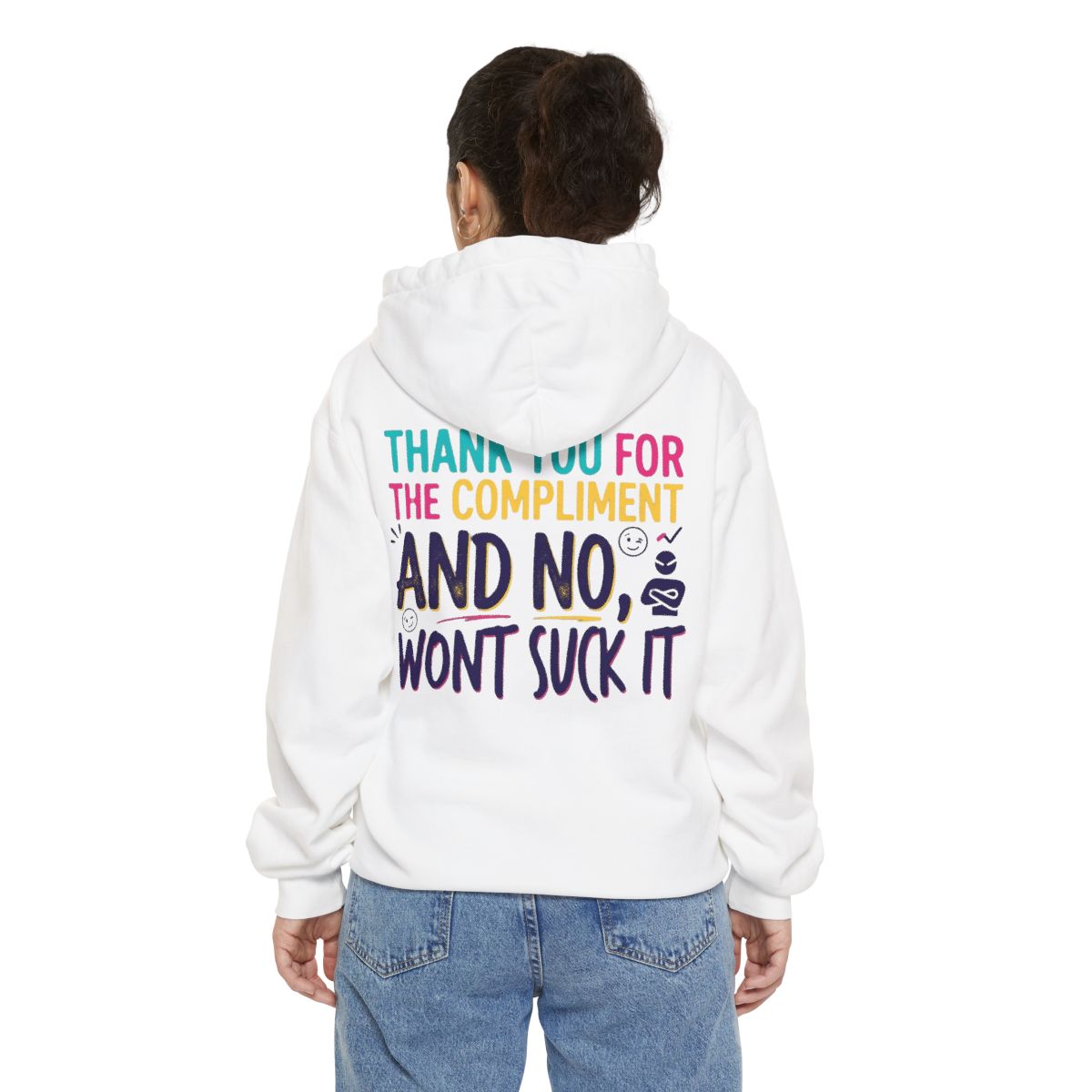 Color: White | Won't Suck It Garment-Dyed Hoodie