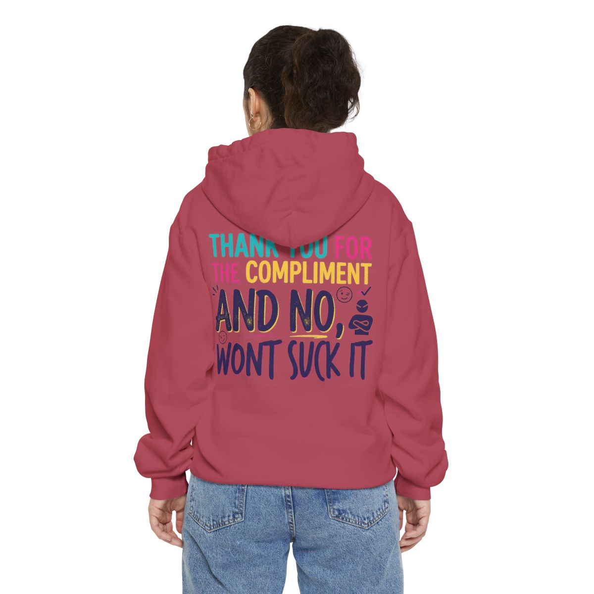 Color: Crimson | Won't Suck It Garment-Dyed Hoodie