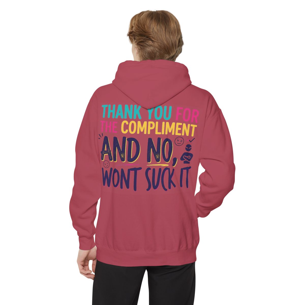 Color: Crimson | Won't Suck It Garment-Dyed Hoodie