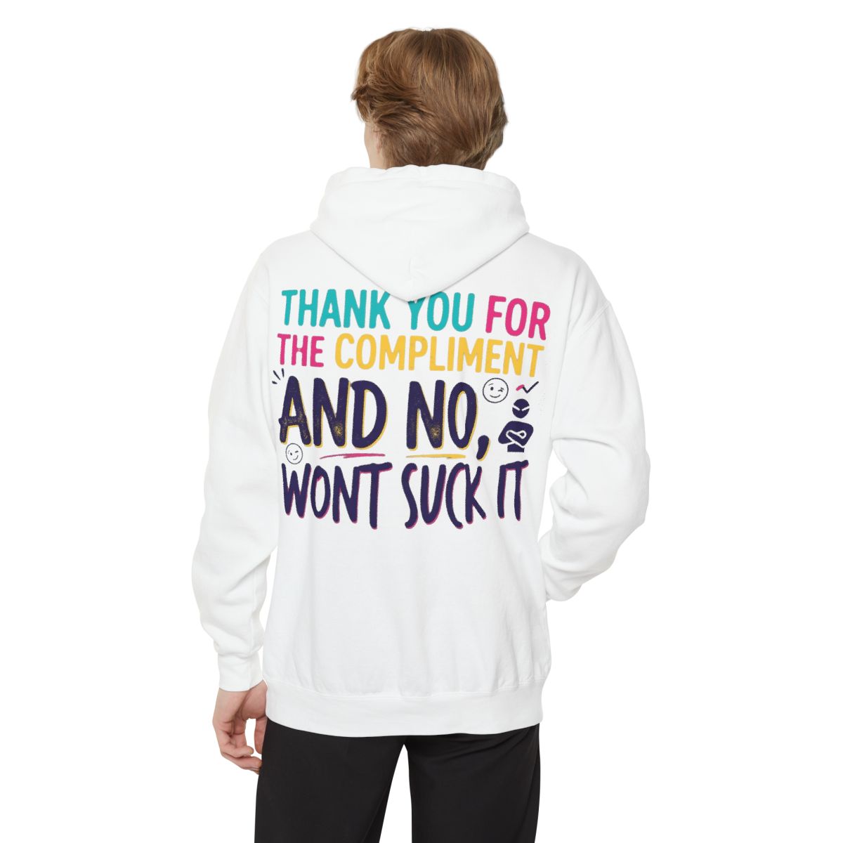 Color: White | Won't Suck It Garment-Dyed Hoodie