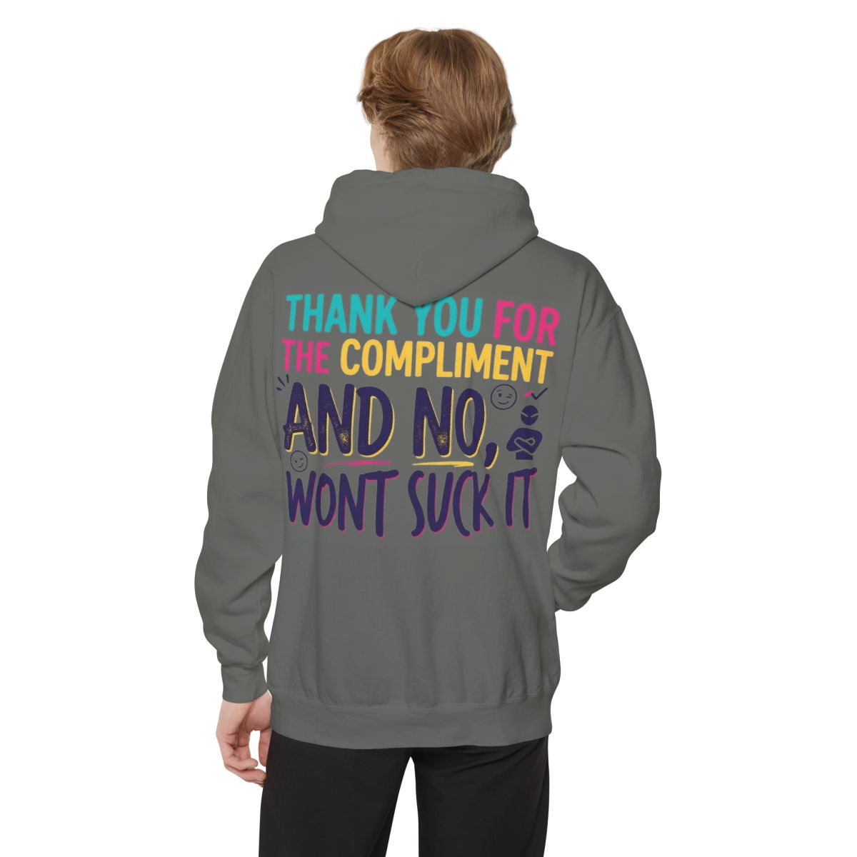 Color: Grey | Won't Suck It Garment-Dyed Hoodie