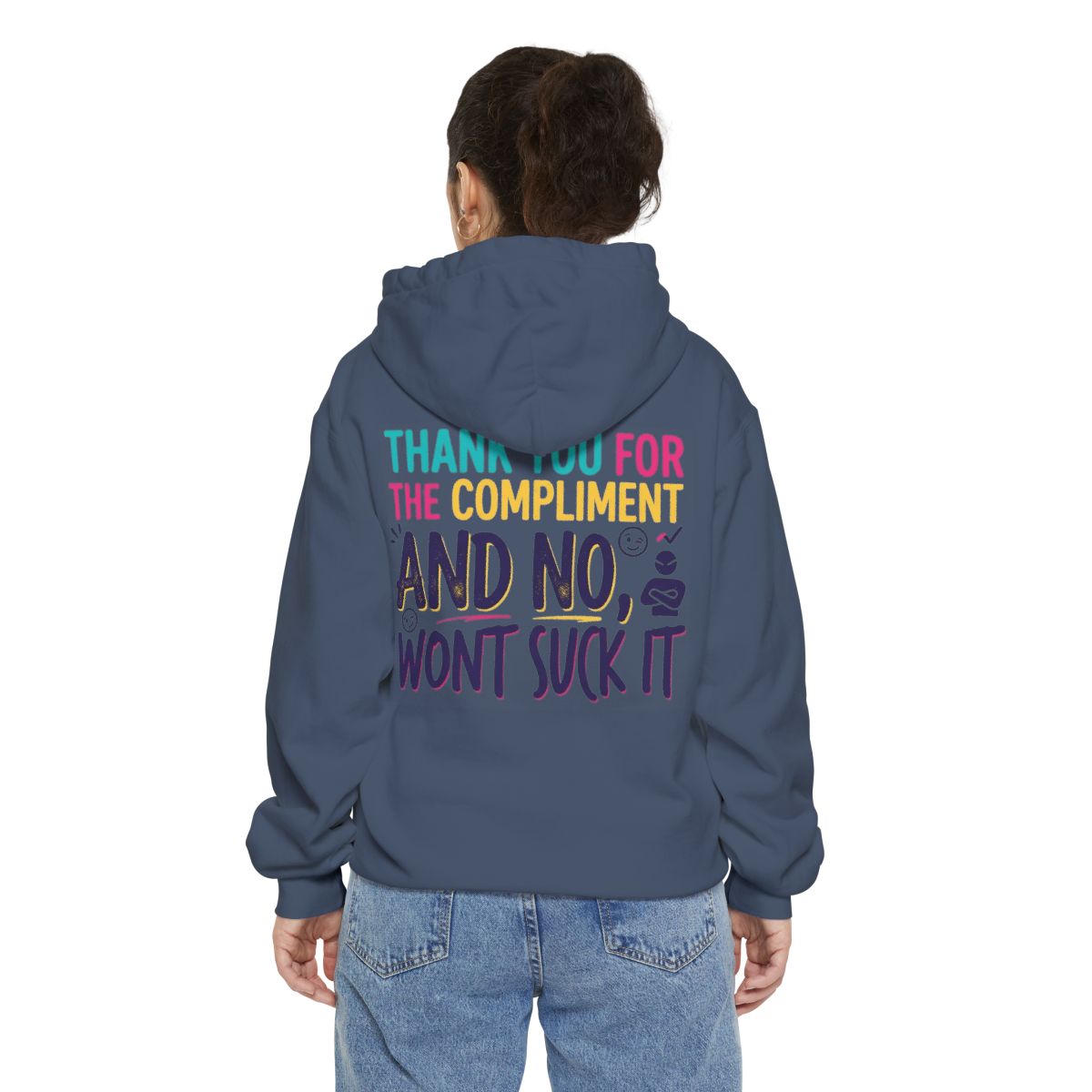 Color: Denim | Won't Suck It Garment-Dyed Hoodie