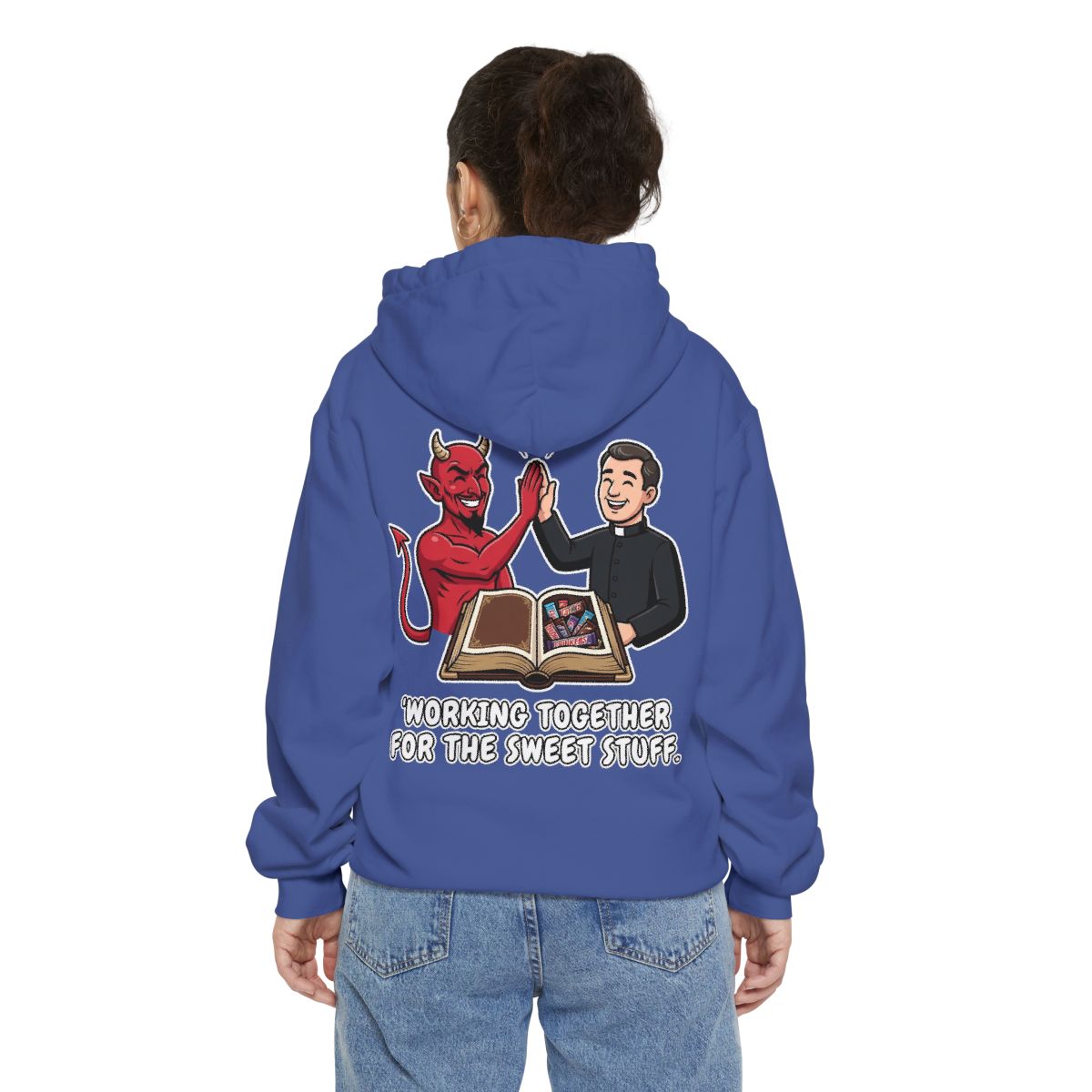 Color: Flo Blue | Working For The Sweet Stuff Garment-Dyed Hoodie