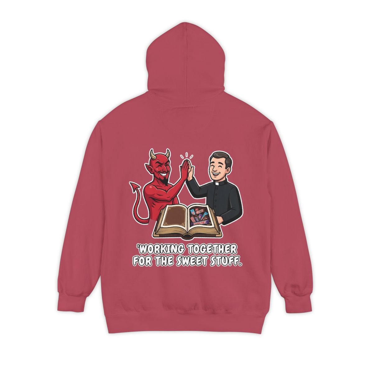 Color: Crimson | Working For The Sweet Stuff Garment-Dyed Hoodie