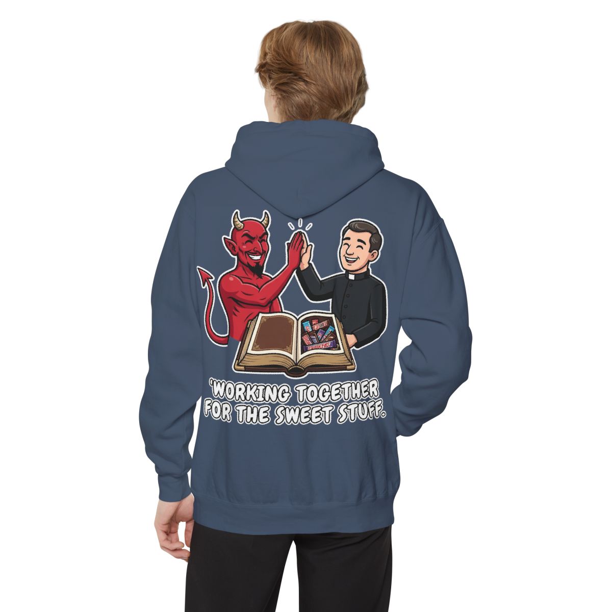 Color: Denim | Working For The Sweet Stuff Garment-Dyed Hoodie
