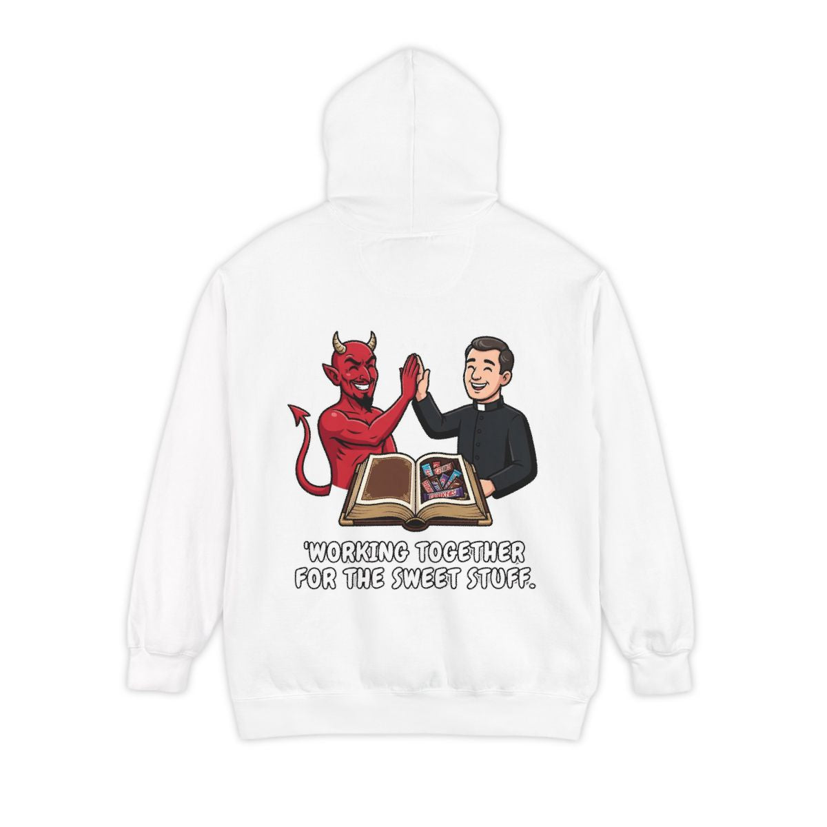 Color: White | Working For The Sweet Stuff Garment-Dyed Hoodie