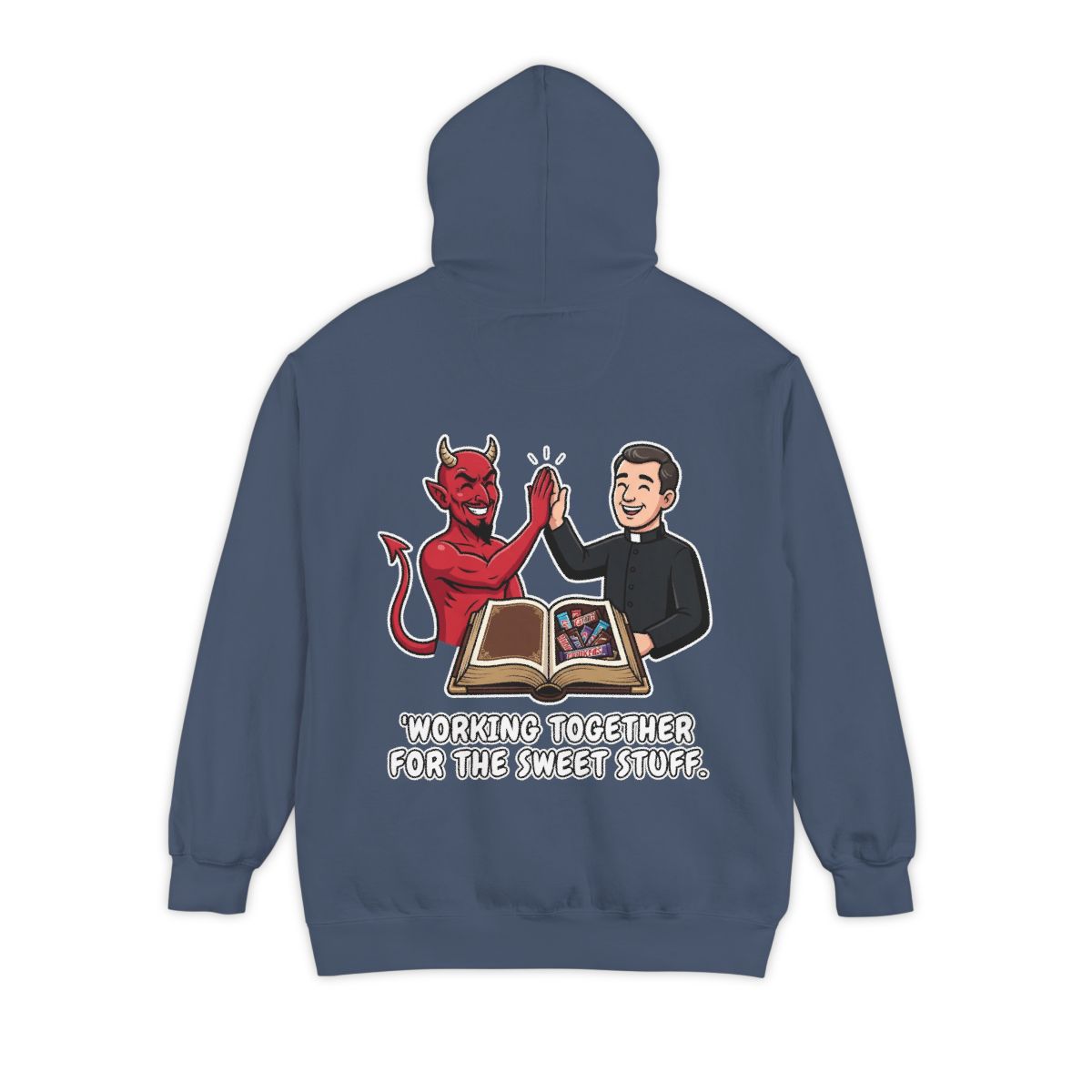 Color: Denim | Working For The Sweet Stuff Garment-Dyed Hoodie