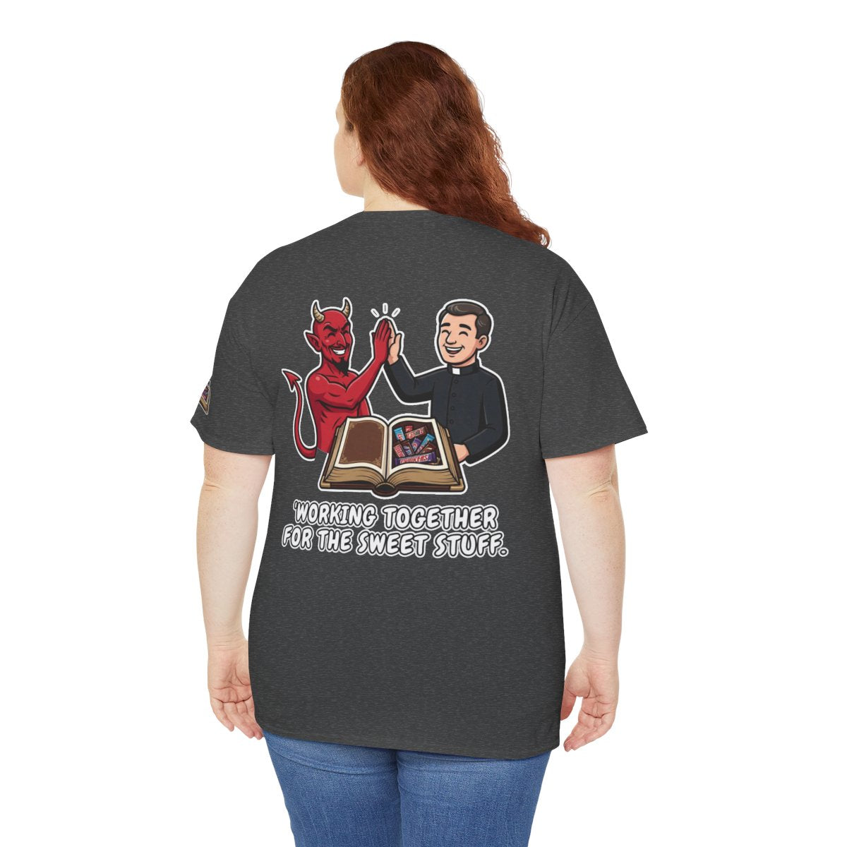 Color: Dark Heather | Working For The Sweet Stuff Premium Graphic Tee