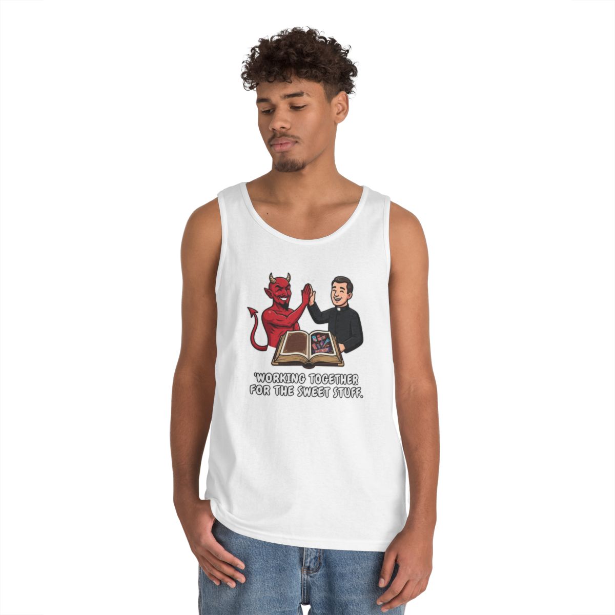 Color: White | Working For The Sweet Stuff Tank Top