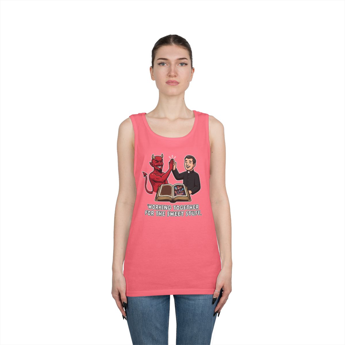 Color: Safety Pink | Working For The Sweet Stuff Tank Top