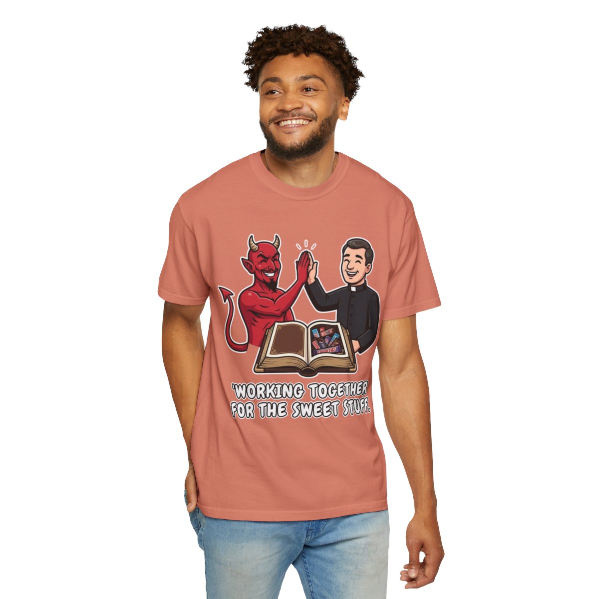 Color: Terracotta | Working For The Sweet Stuff Unisex Garment-Dyed Tee
