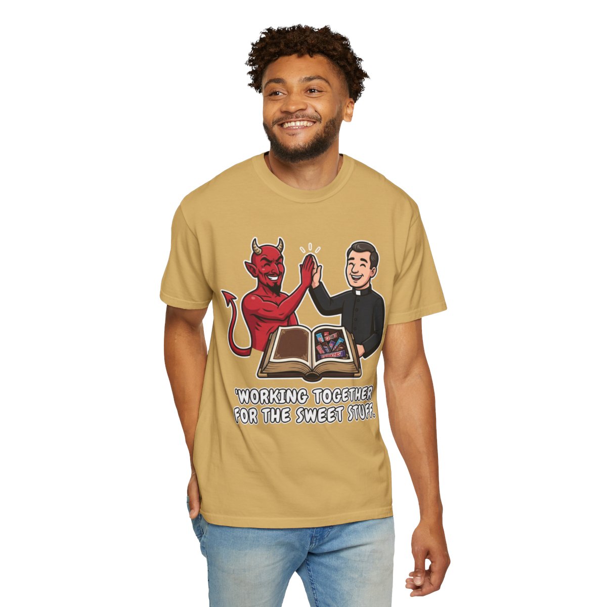 Color: Mustard | Working For The Sweet Stuff Unisex Garment-Dyed Tee