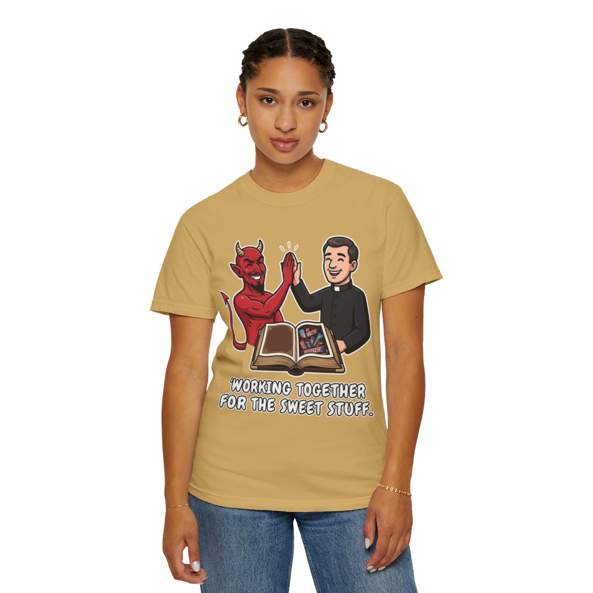 Color: Mustard | Working For The Sweet Stuff Unisex Garment-Dyed Tee
