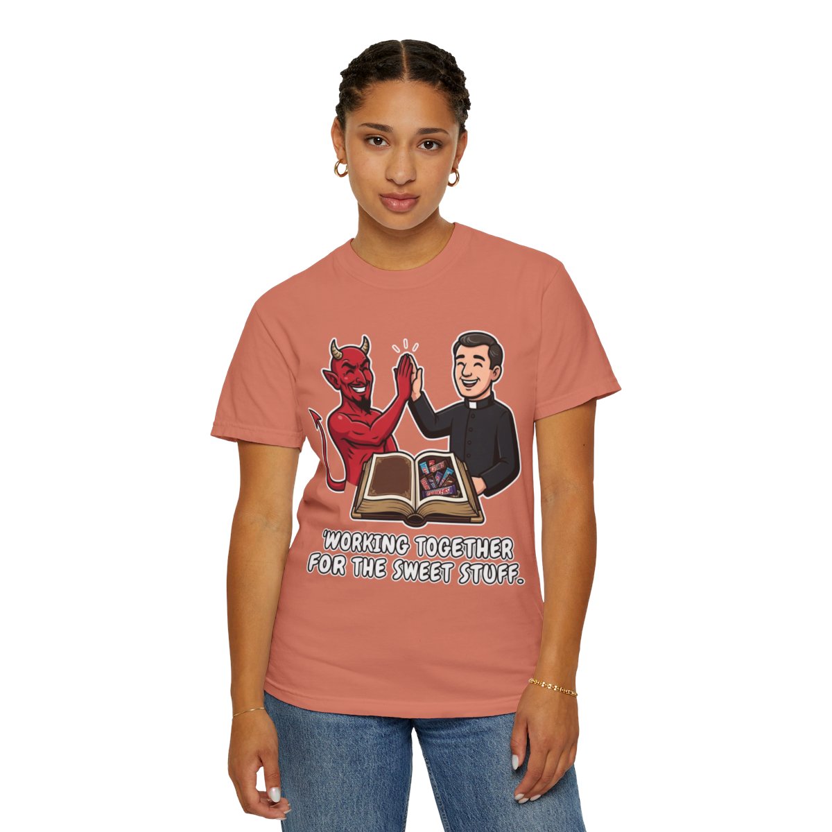 Color: Terracotta | Working For The Sweet Stuff Unisex Garment-Dyed Tee