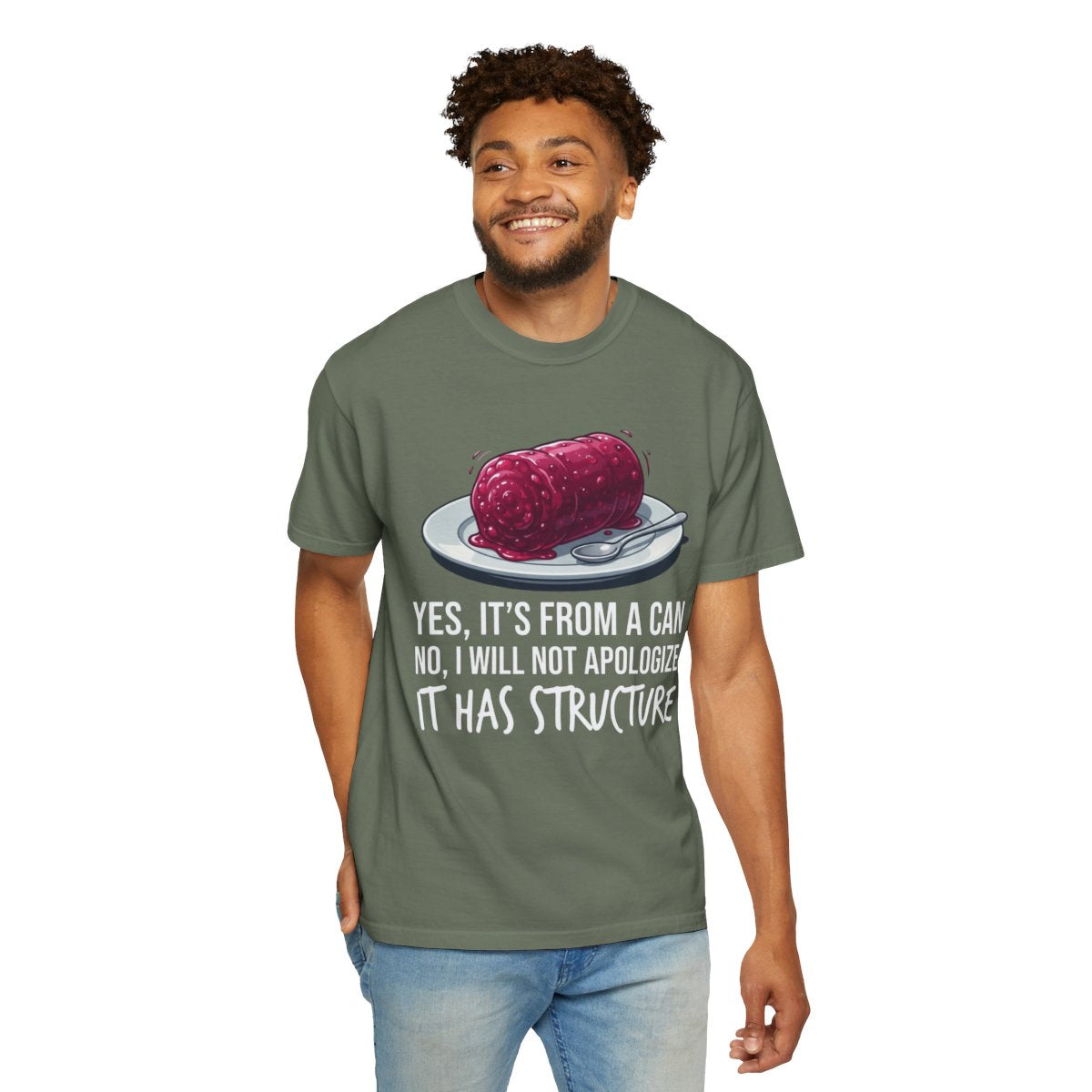 Color: Moss | Yes It's From A Can Unisex Garment-Dyed Tee