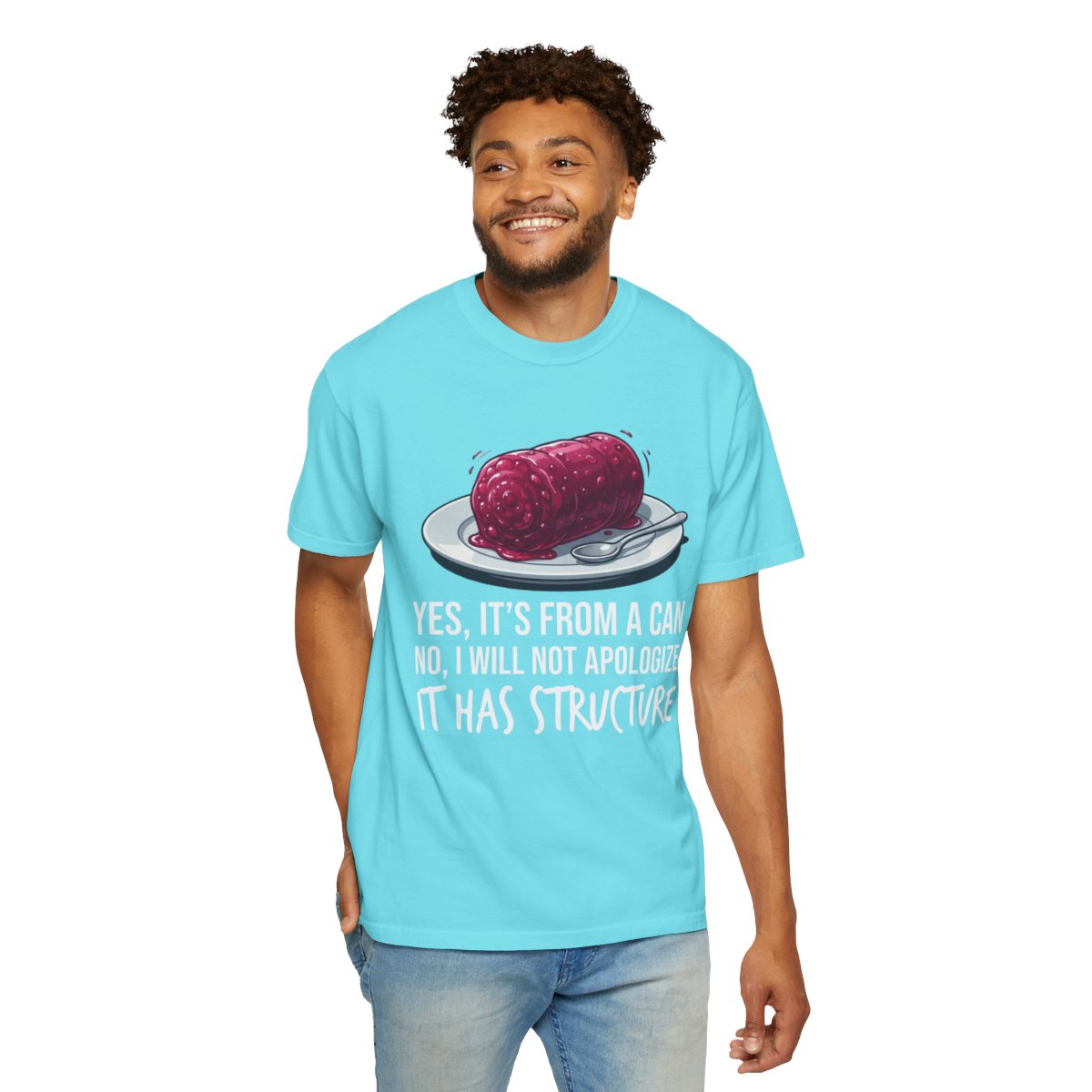 Color: Lagoon Blue | Yes It's From A Can Unisex Garment-Dyed Tee
