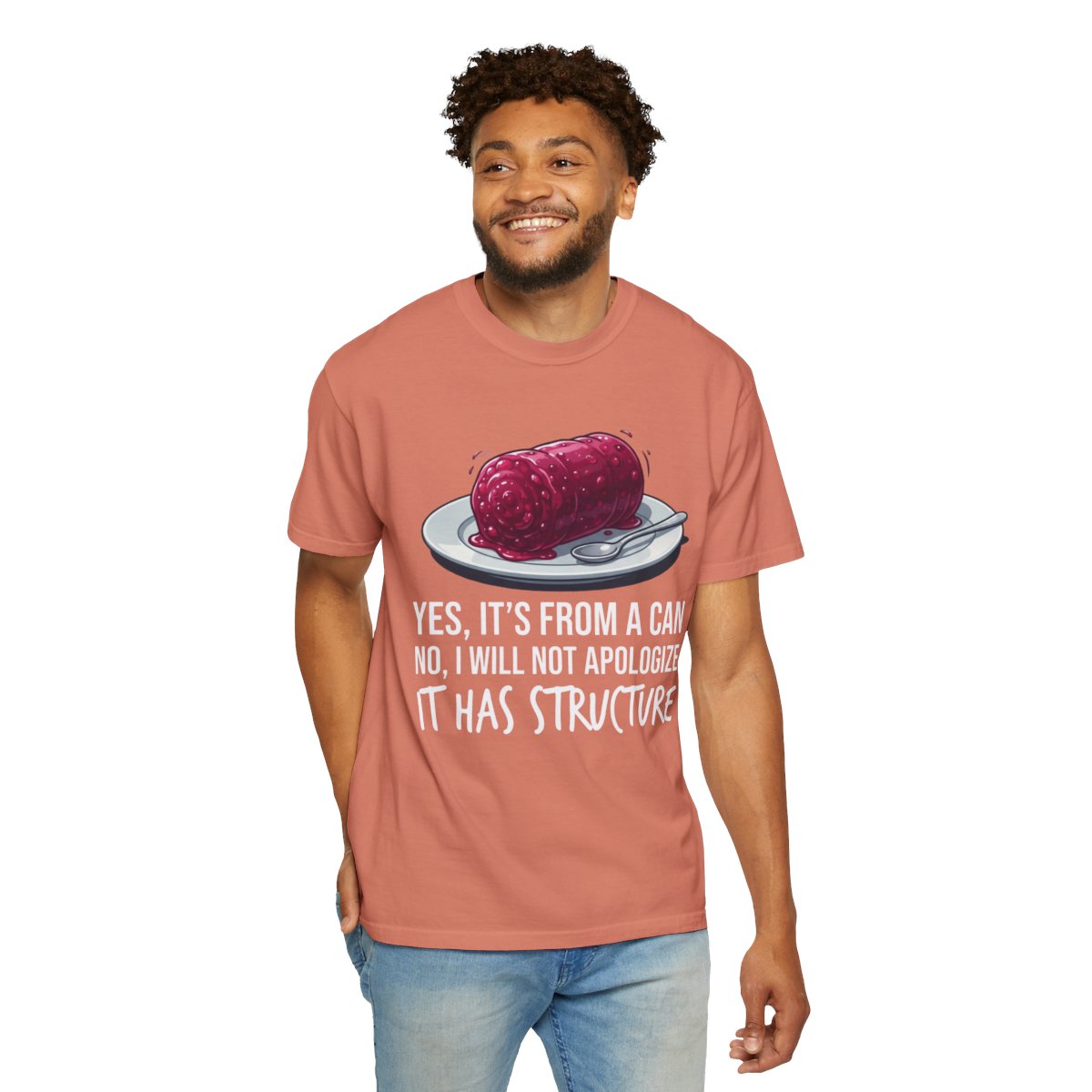 Color: Terracotta | Yes It's From A Can Unisex Garment-Dyed Tee