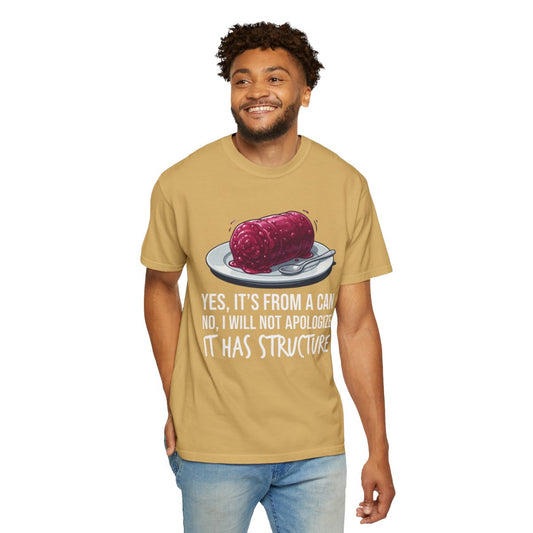 Color: Mustard | Yes It's From A Can Unisex Garment-Dyed Tee