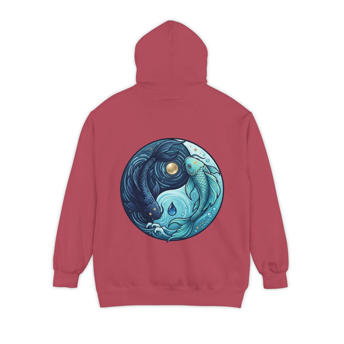 Color: Crimson | Yin Yang Pisces Garment-Dyed Hoodie