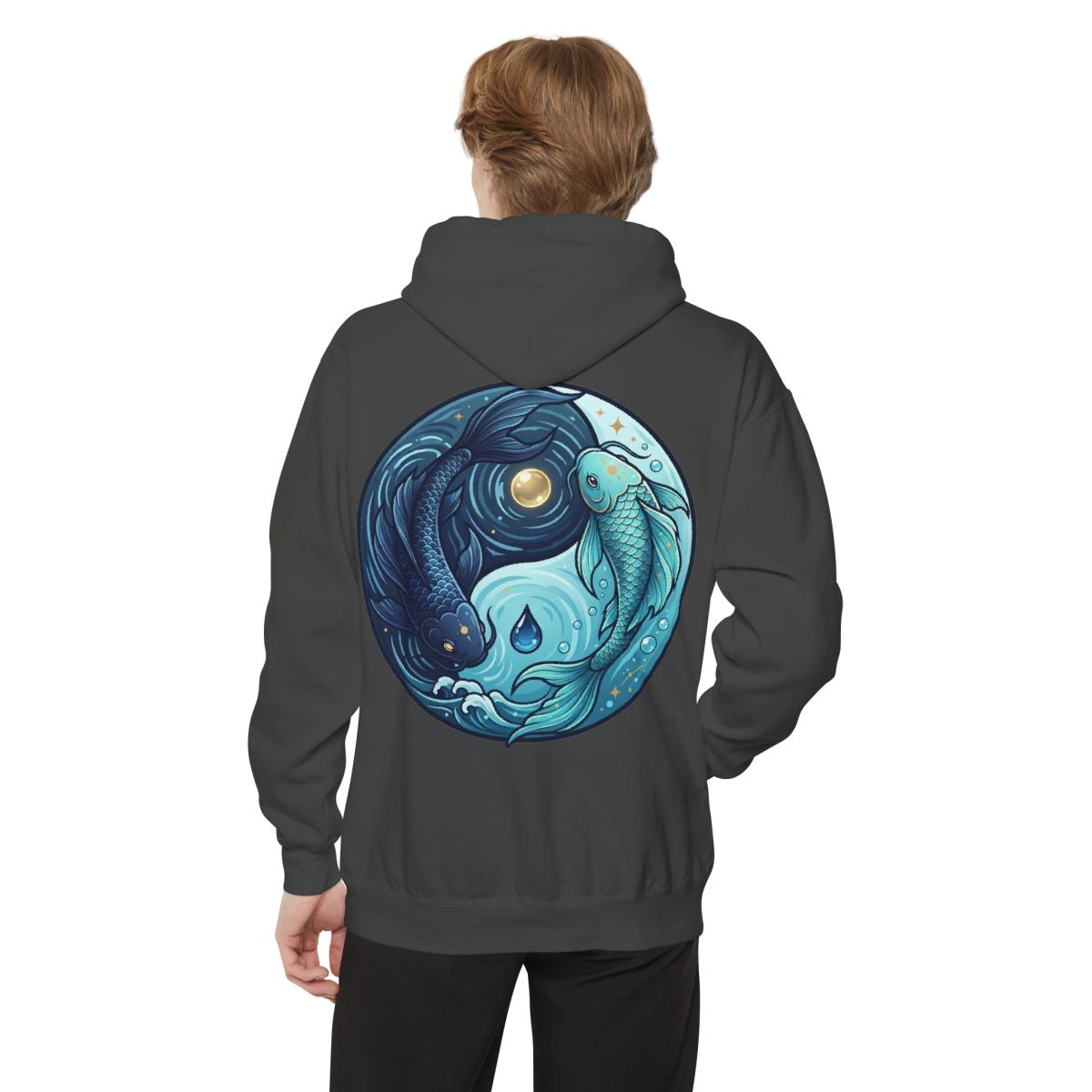 Color: Pepper | Yin Yang Pisces Garment-Dyed Hoodie