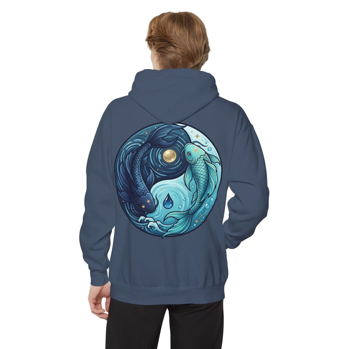 Color: Denim | Yin Yang Pisces Garment-Dyed Hoodie