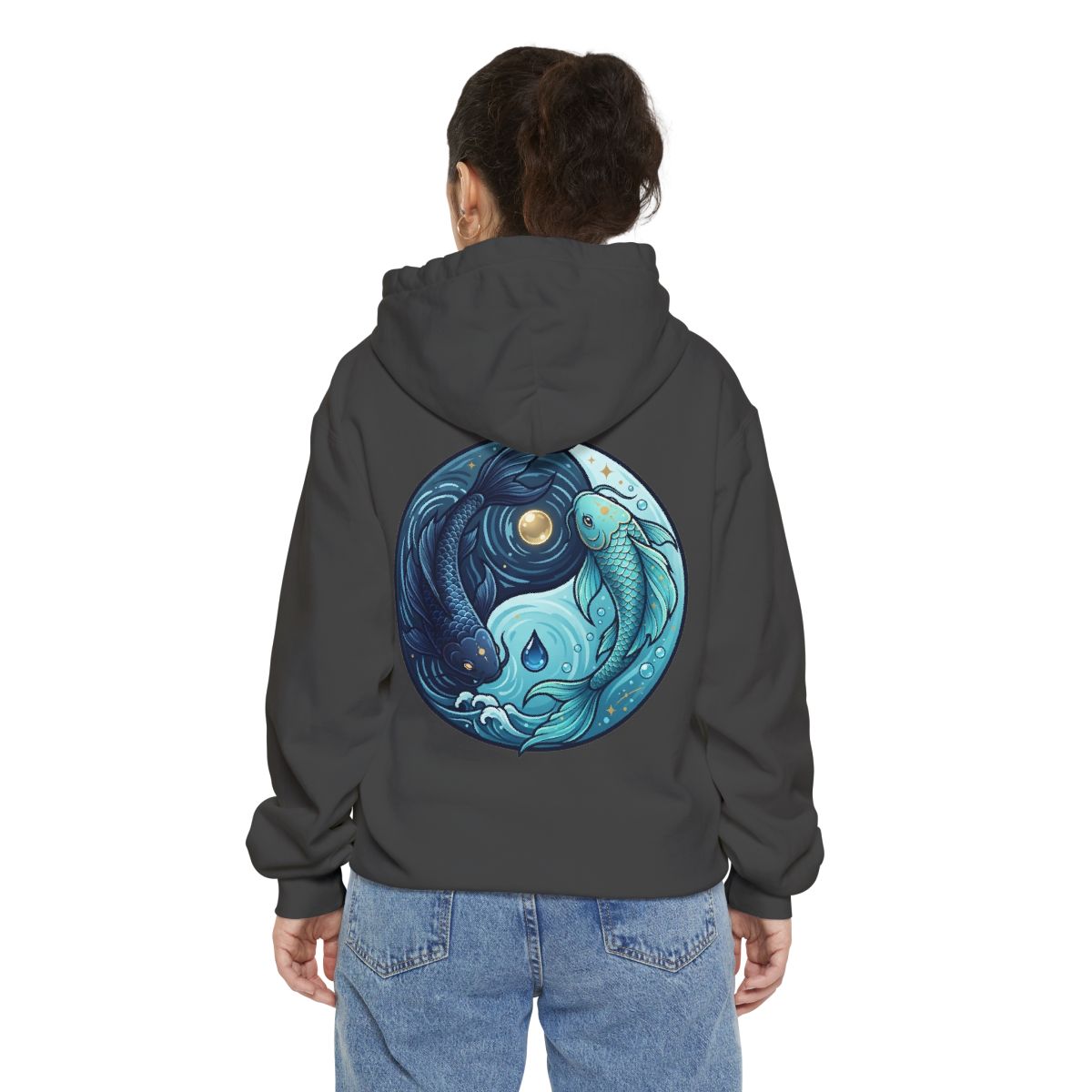 Color: Pepper | Yin Yang Pisces Garment-Dyed Hoodie