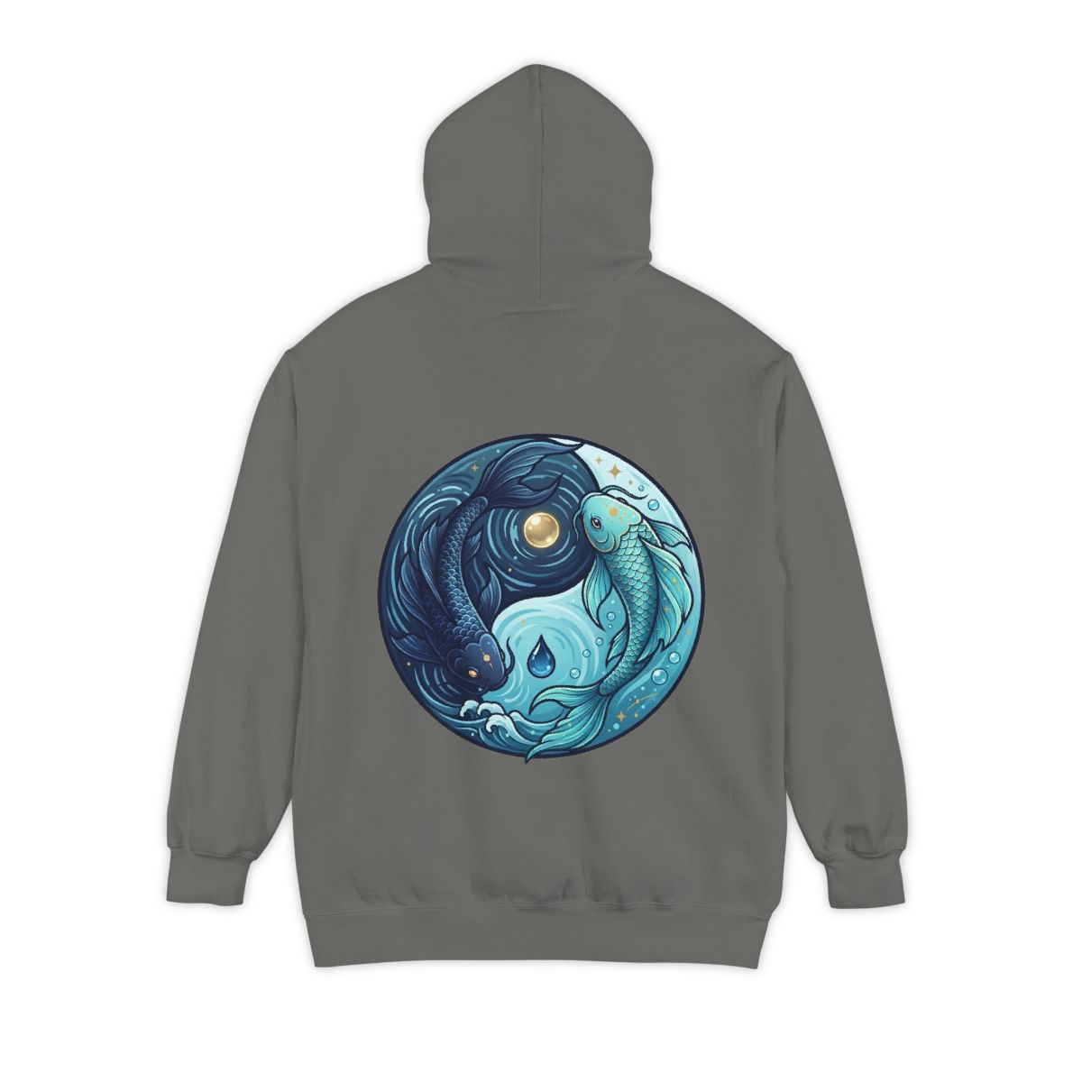 Color: Grey | Yin Yang Pisces Garment-Dyed Hoodie