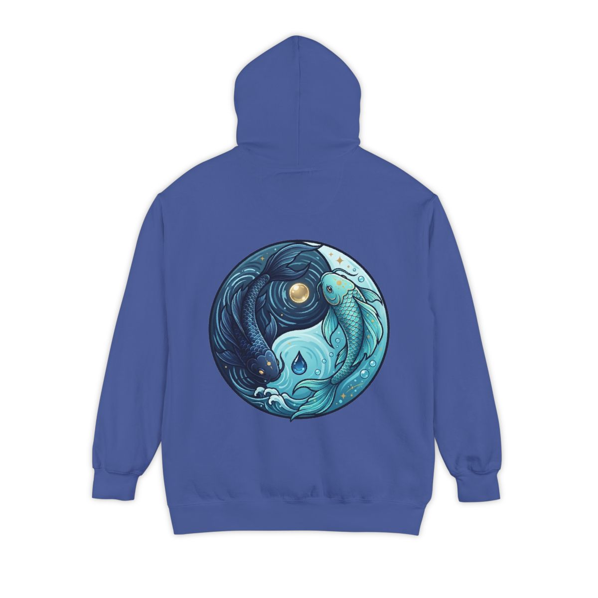 Color: Flo Blue | Yin Yang Pisces Garment-Dyed Hoodie