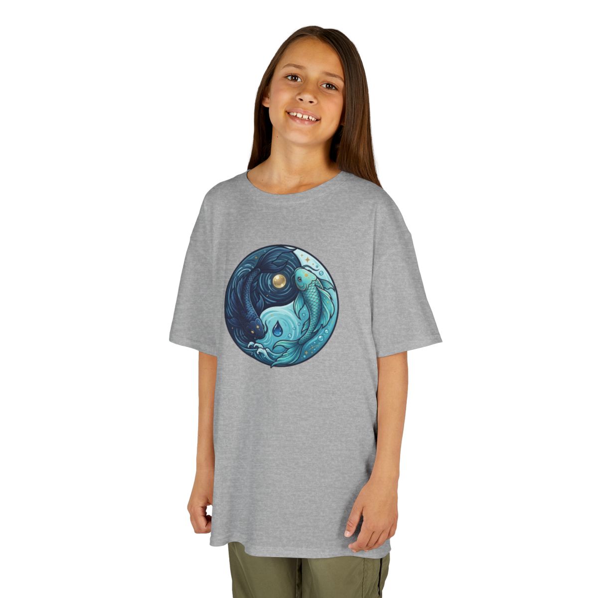 Color: Sport Grey | Yin Yang Pisces Kids Tee
