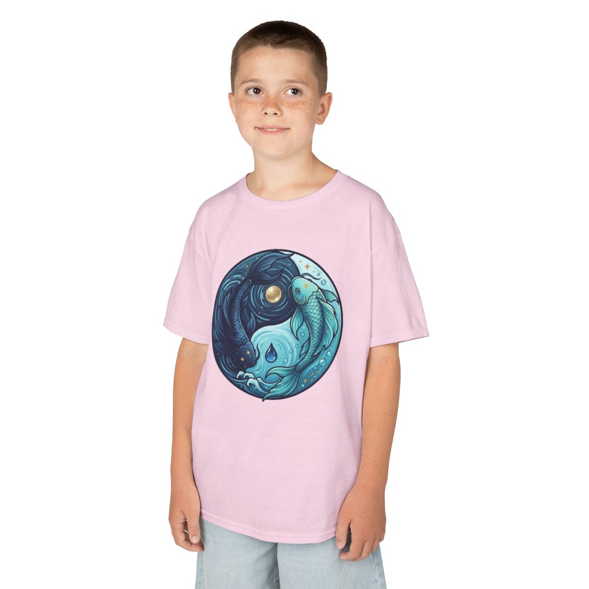Color: Light Pink | Yin Yang Pisces Kids Tee
