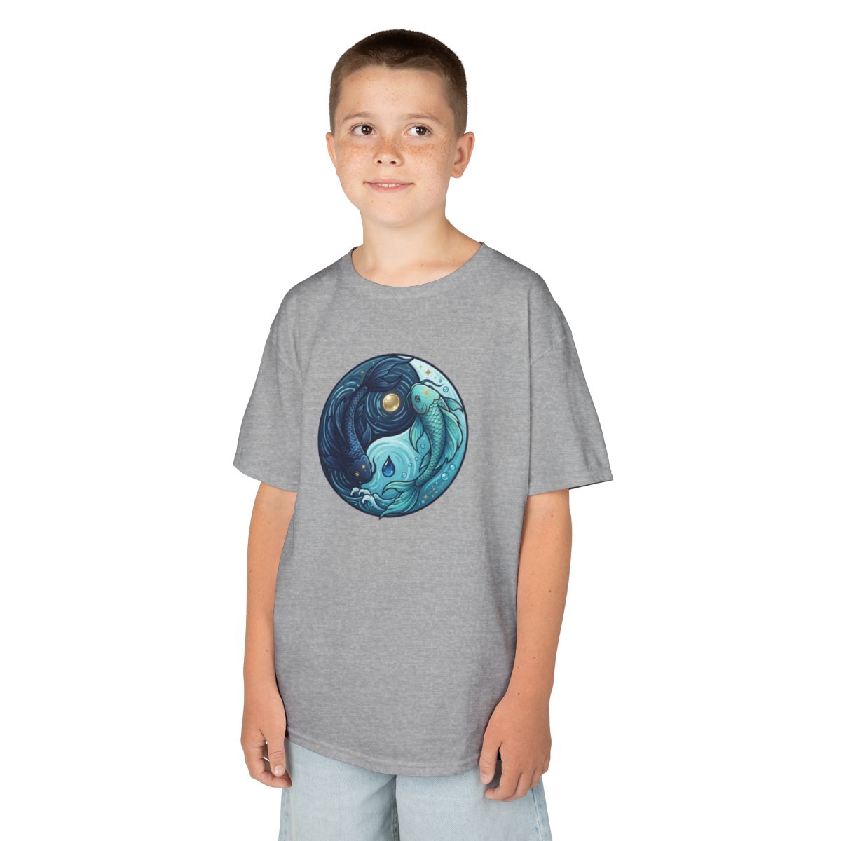Color: Sport Grey | Yin Yang Pisces Kids Tee