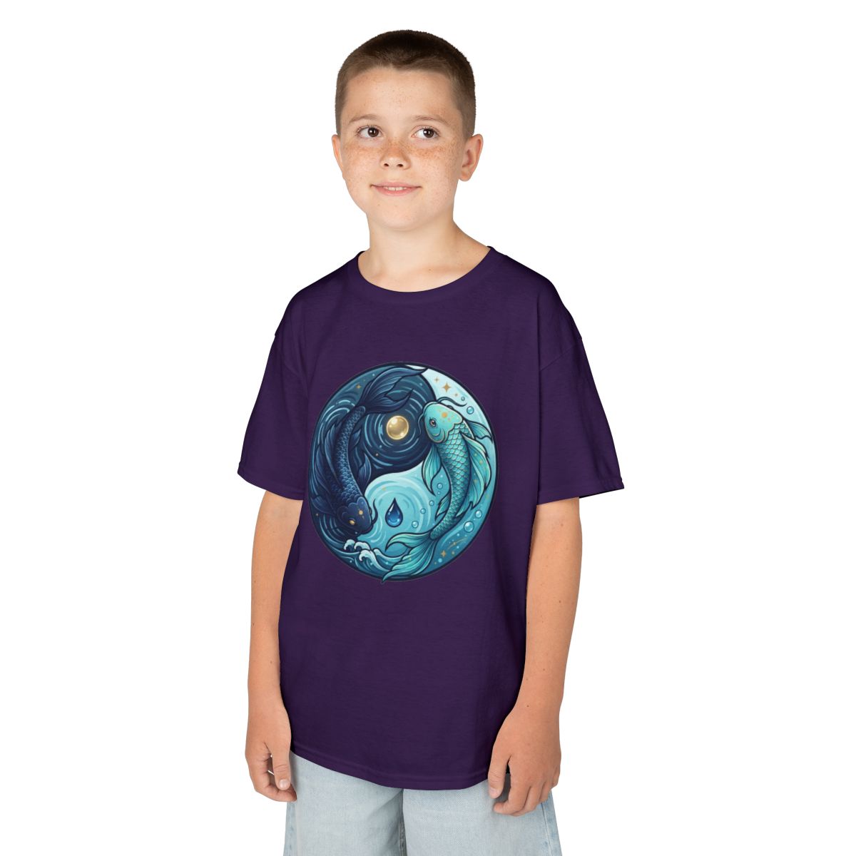Color: Purple | Yin Yang Pisces Kids Tee