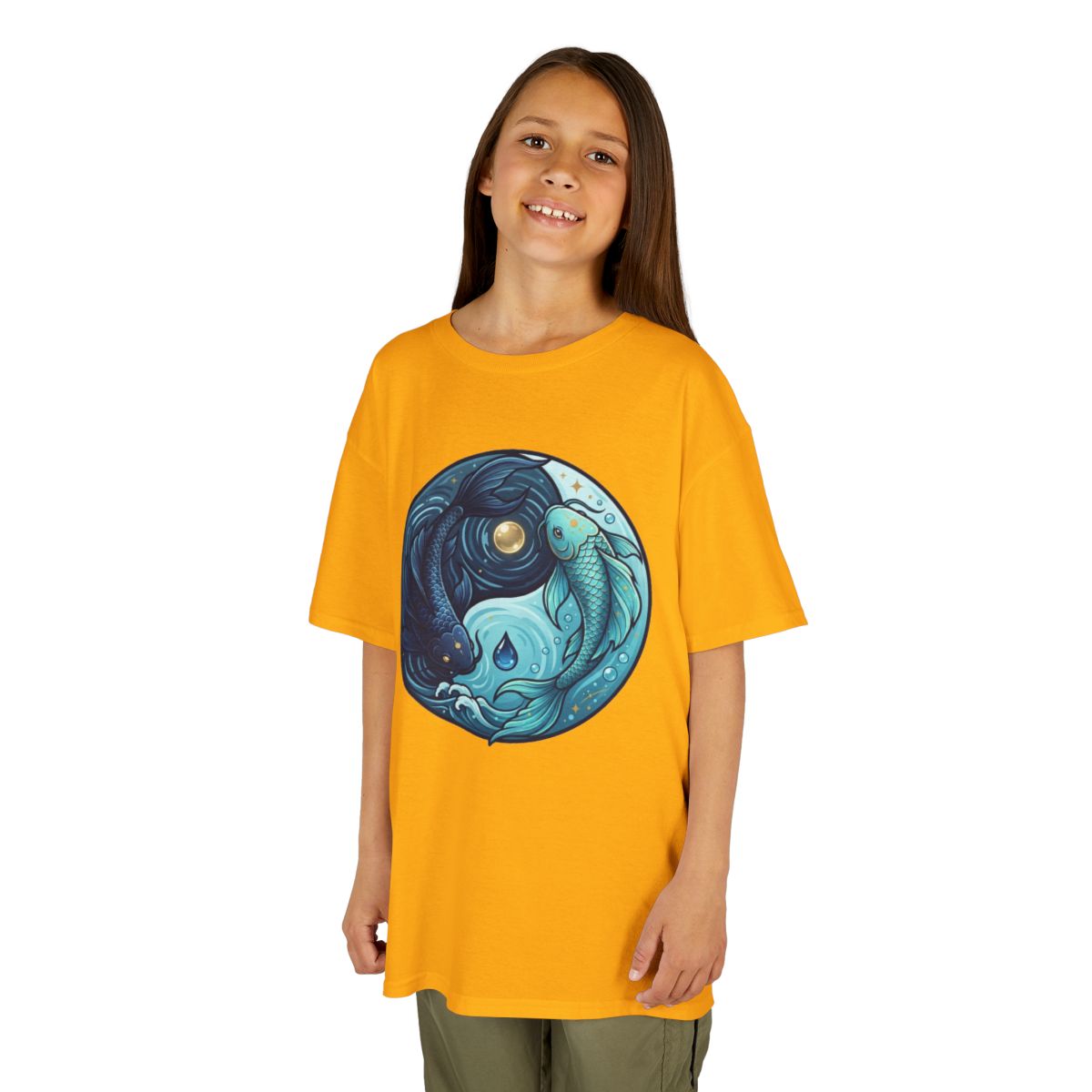 Color: Gold | Yin Yang Pisces Kids Tee